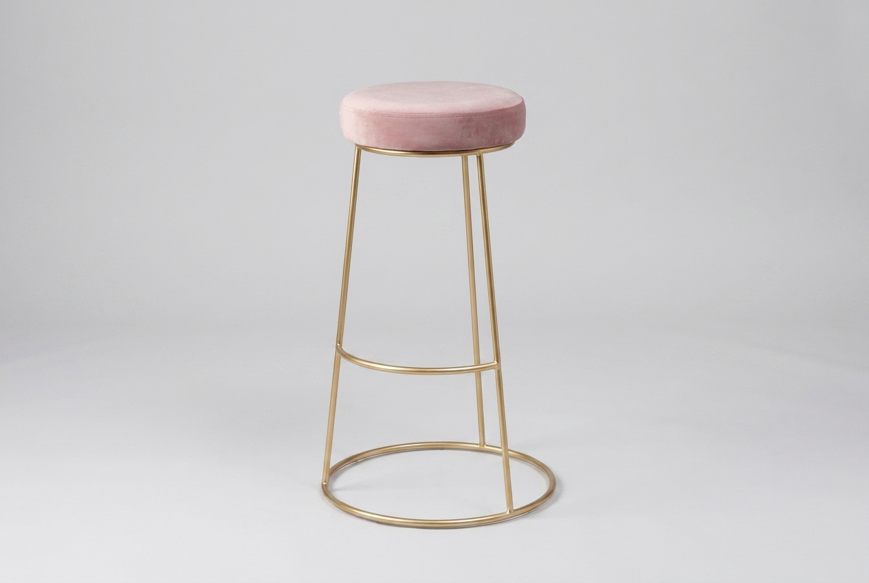 Tabouret de bar Iconic Rose Gold avec assise rembourrée