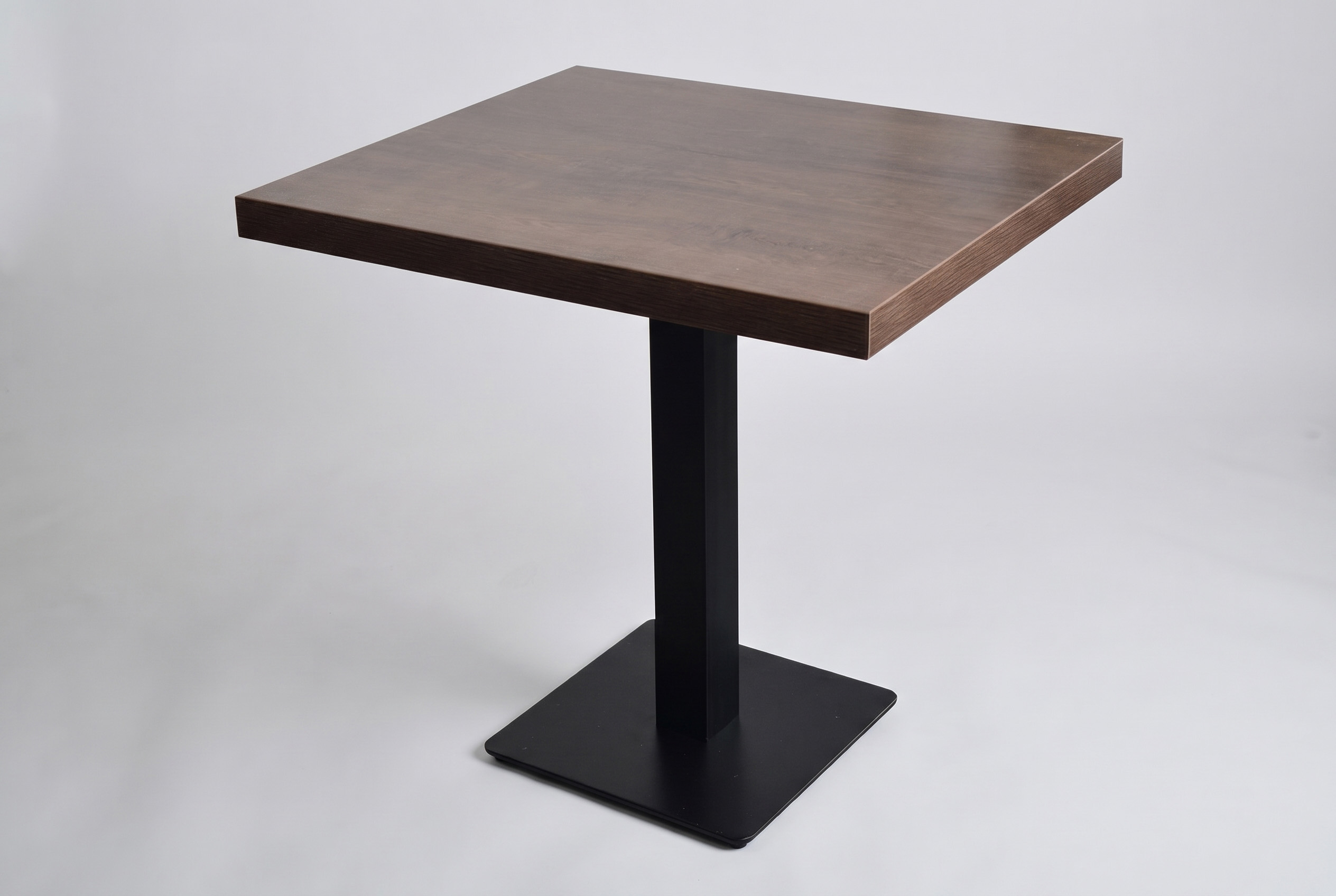 Restaurant Bistro Tisch 80x80x5cm Walnuss Braun Palermo Tischbein Schwarz