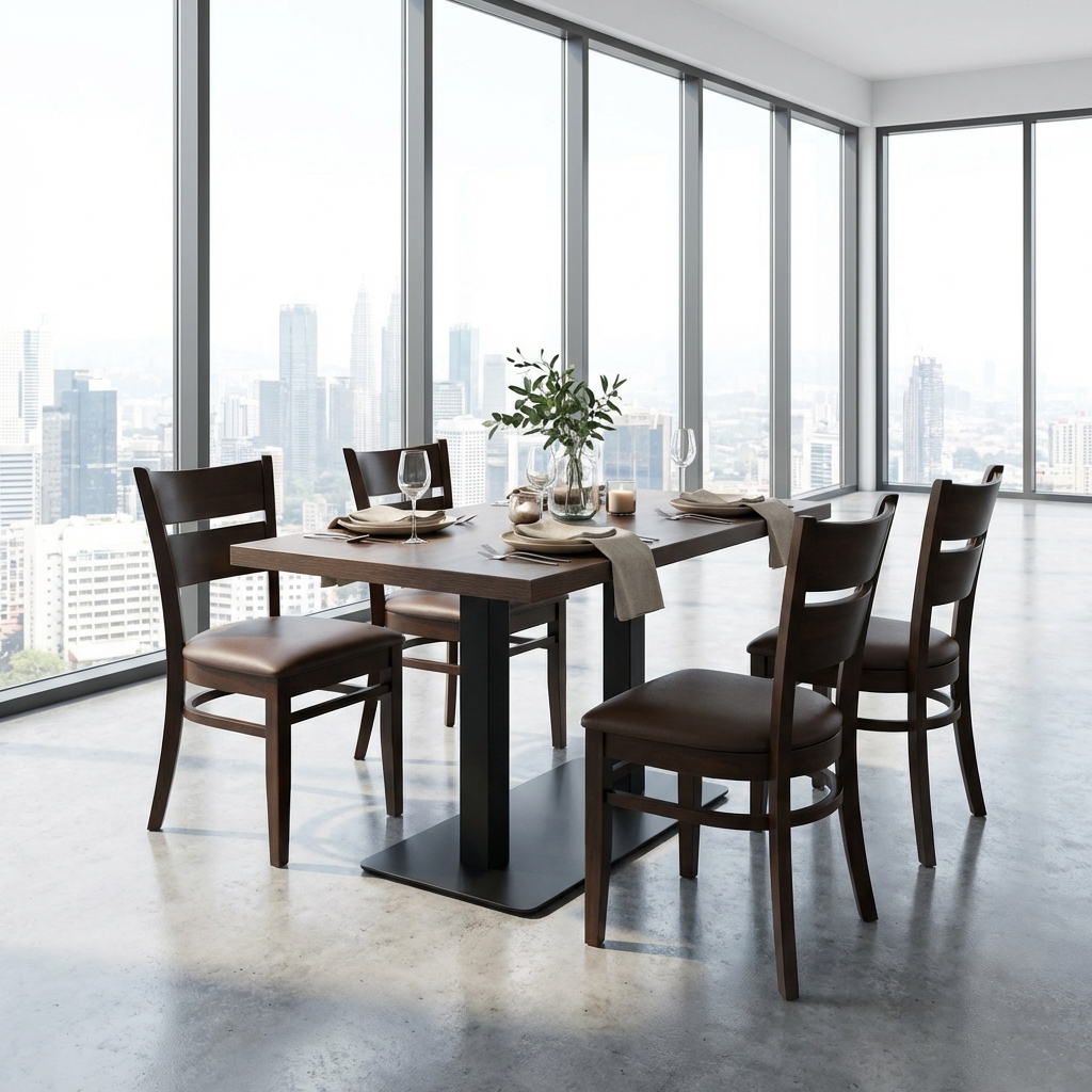 1+2 Restaurant Set Table Palermo 50x50x3,6cm Grace Chaise Chaises Bistro Tables Bistro