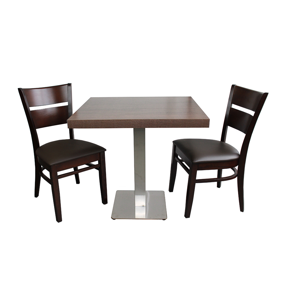 1+2 Restaurant Set 50x50cm Vera Hotel Bistro Table avec pieds de table en fonte Chaises 1+2 Restaurant Set 50x50cm Vera Hotel Bistro Table avec pieds de table en fonte Chaises