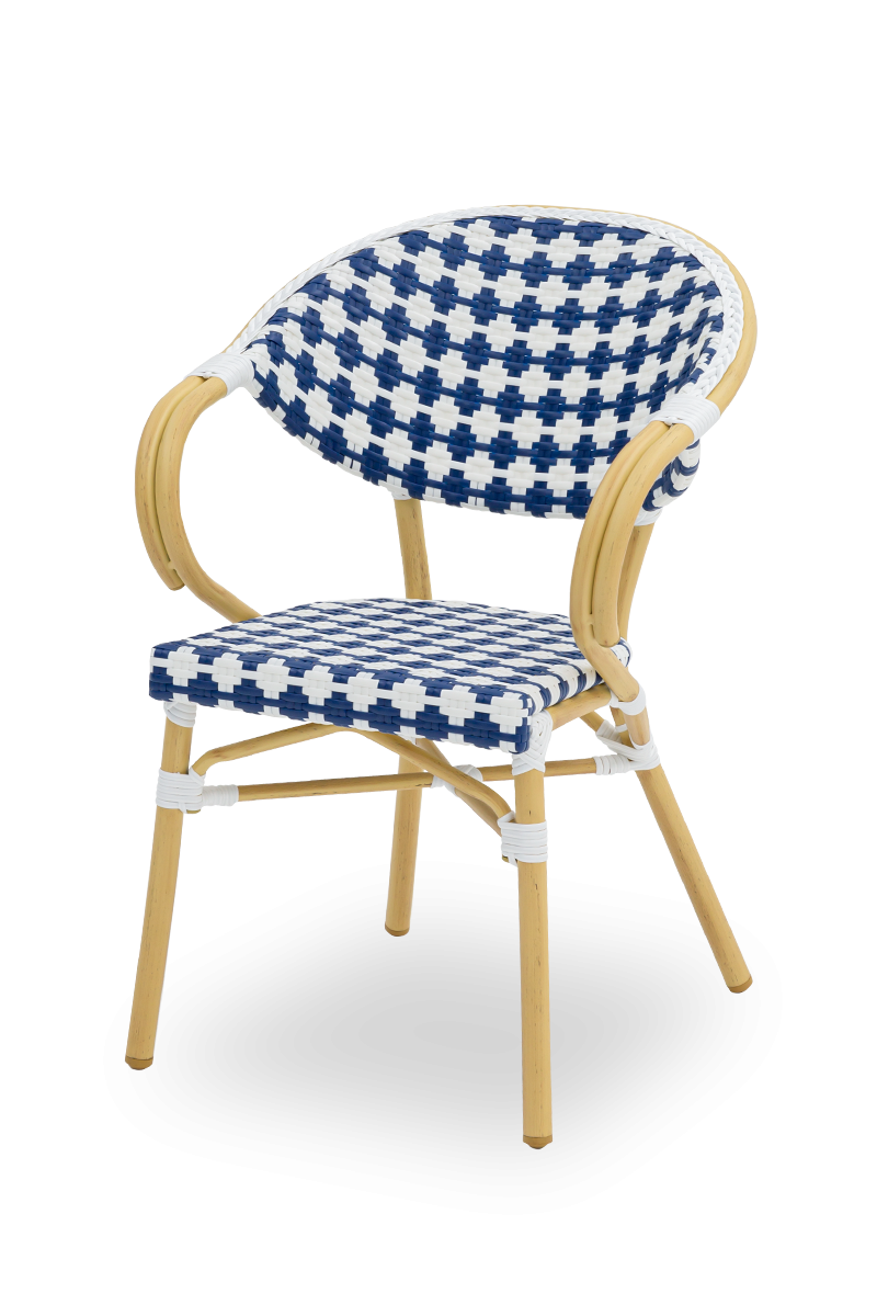 Stuhl Udine in Farbe Blau aus Technorattan Outdoor-ING10888