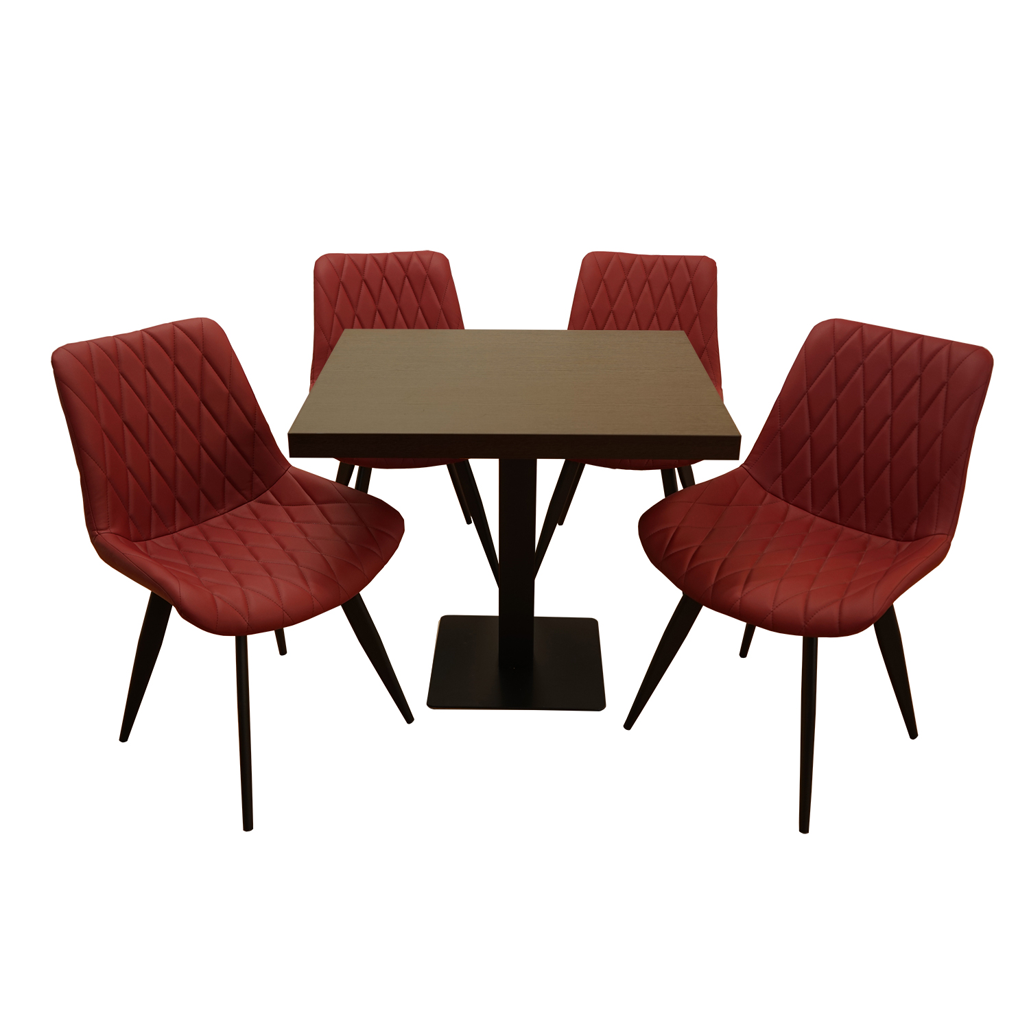 1+4 Garnitur 80x80cm Scarlet Rot Matt Restaurant Stühle Hotel Bistro Tische-SW10293 1+4 Garnitur 80x80cm Scarlet Rot Matt Restaurant Stühle Hotel Bistro Tische-SW10293
