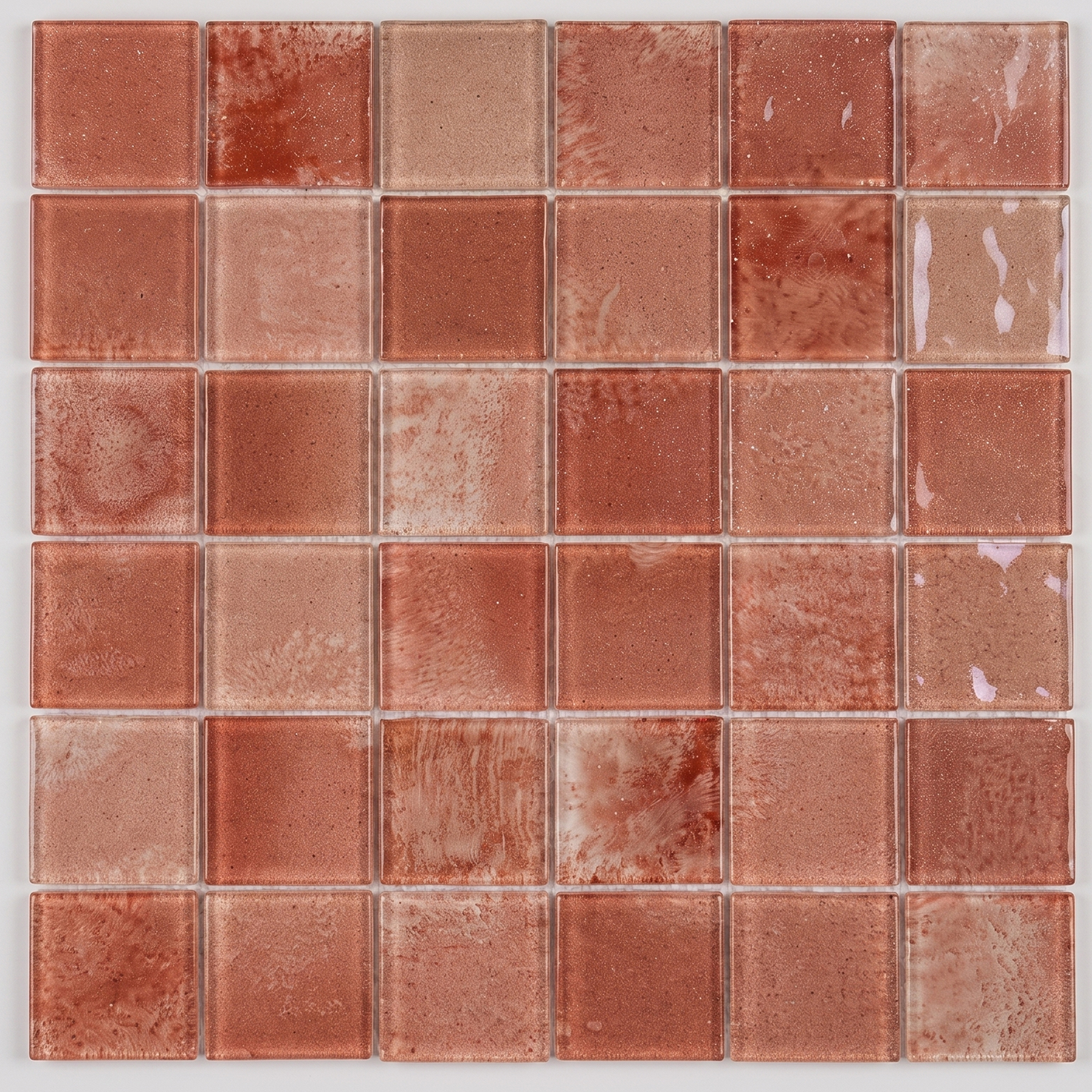 Glasmosaik Mosaikfliese Nizza 48×48 mm Rot