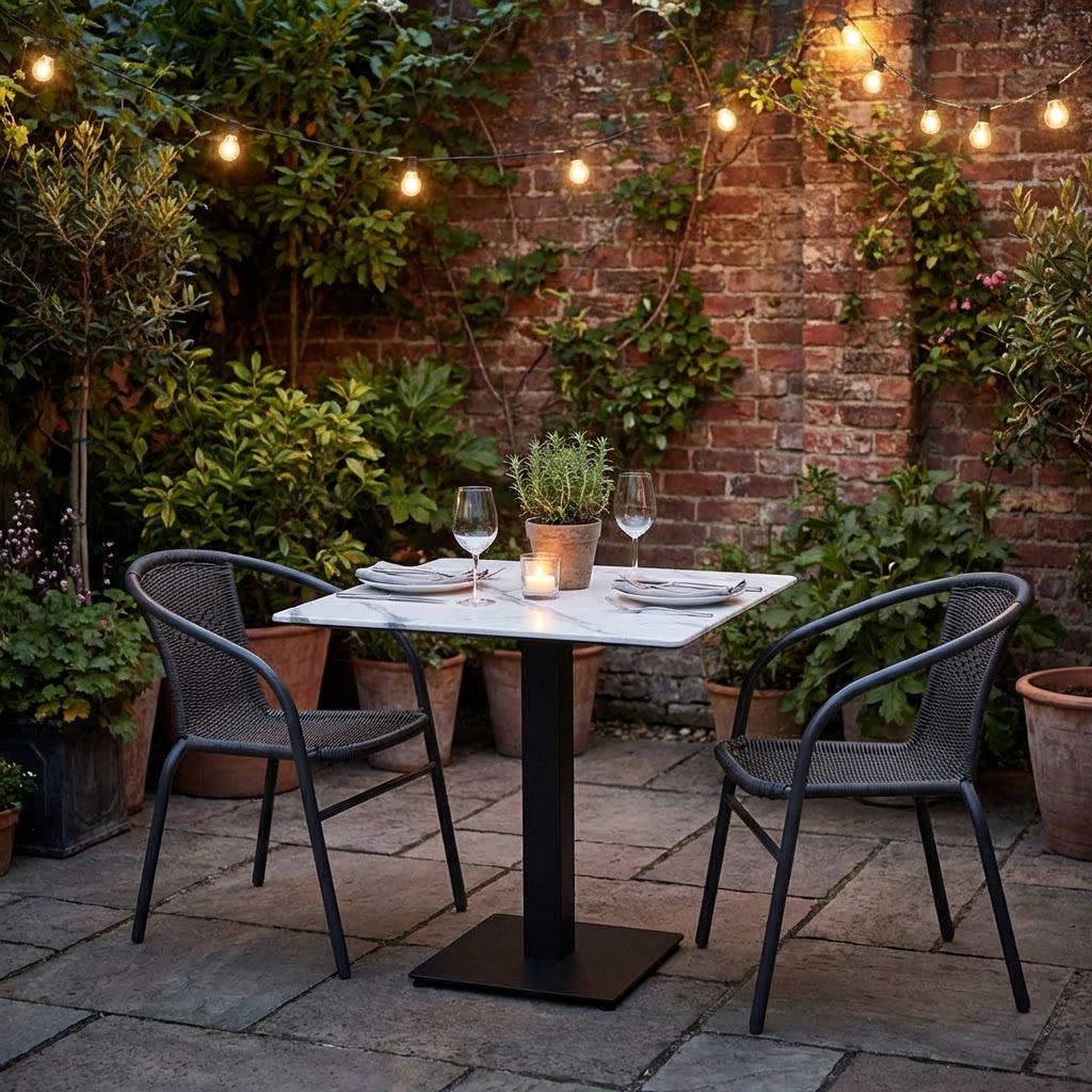 Chaise en poly rotin Mardin Marron