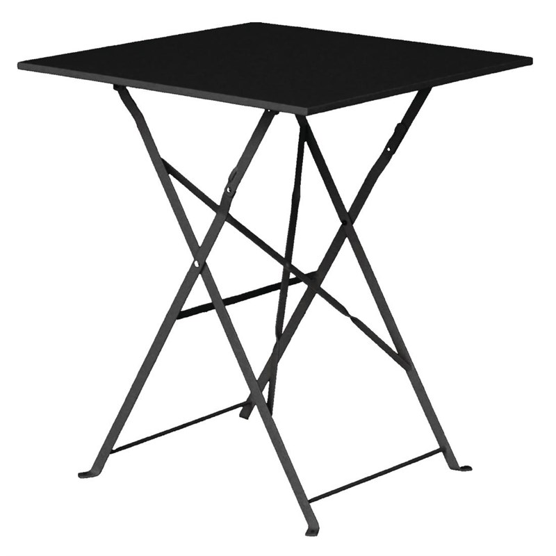 Outdoor Bistro Tisch 60x60cm Schwarz Stahl - Geneve klappbar