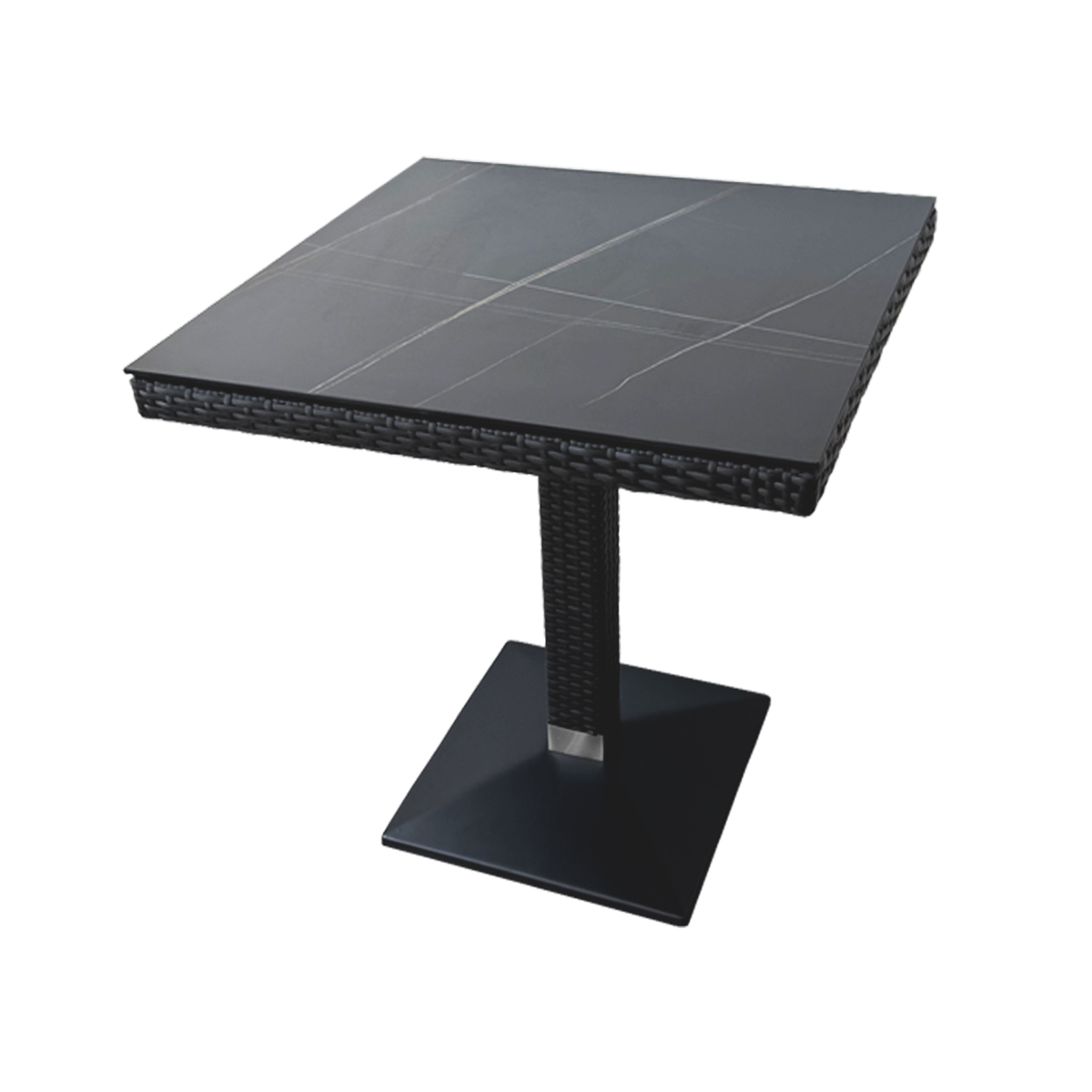 Tisch Verona 70x70cm Polyrattan Dunkelbraun Marmor Optik-SW10406 Tisch Verona 70x70cm Polyrattan Dunkelbraun Marmor Optik-SW10406