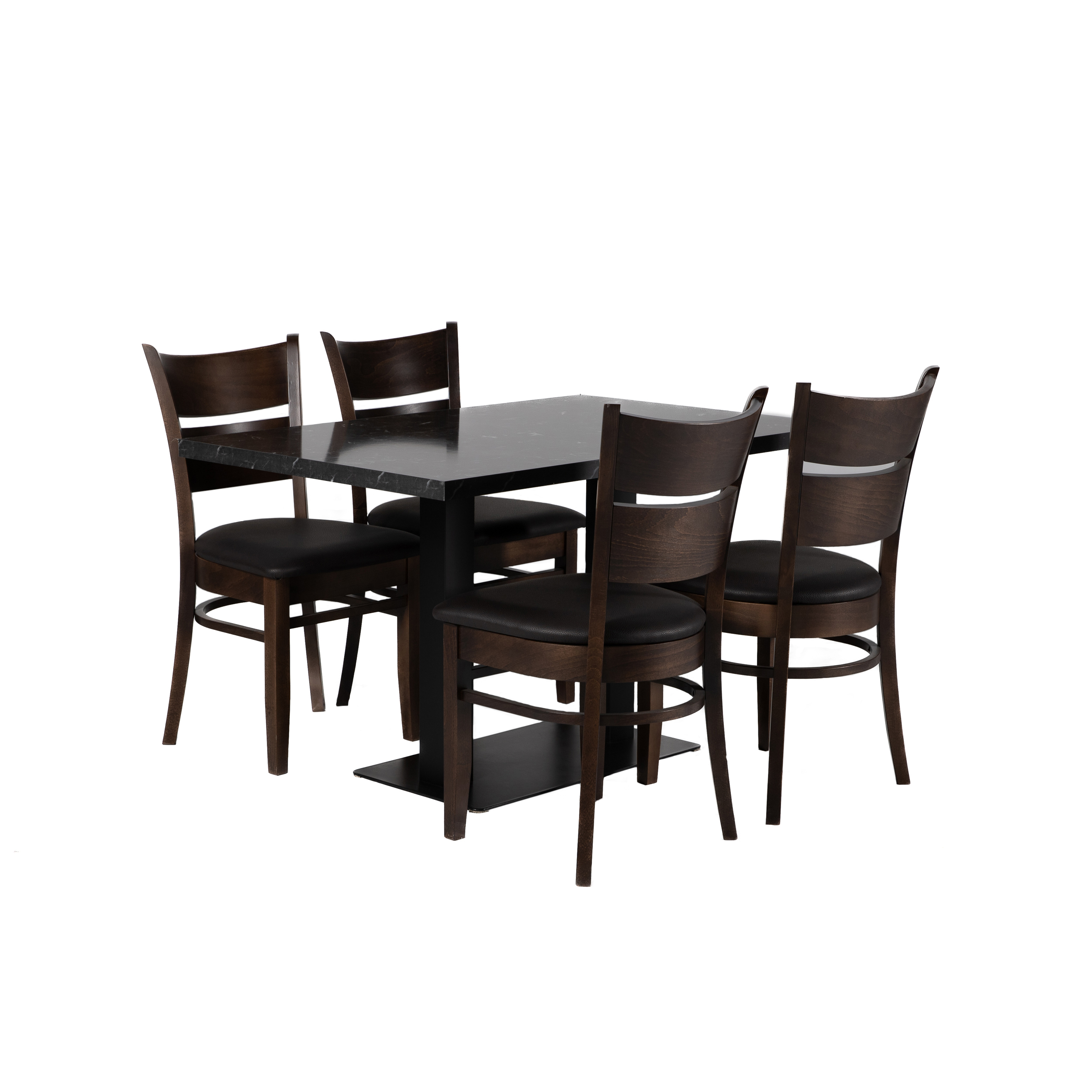 Restauranttisch Catania Schwarz Marmor Optik 120x80cm Bistrotisch Gastrotisch-ING10743