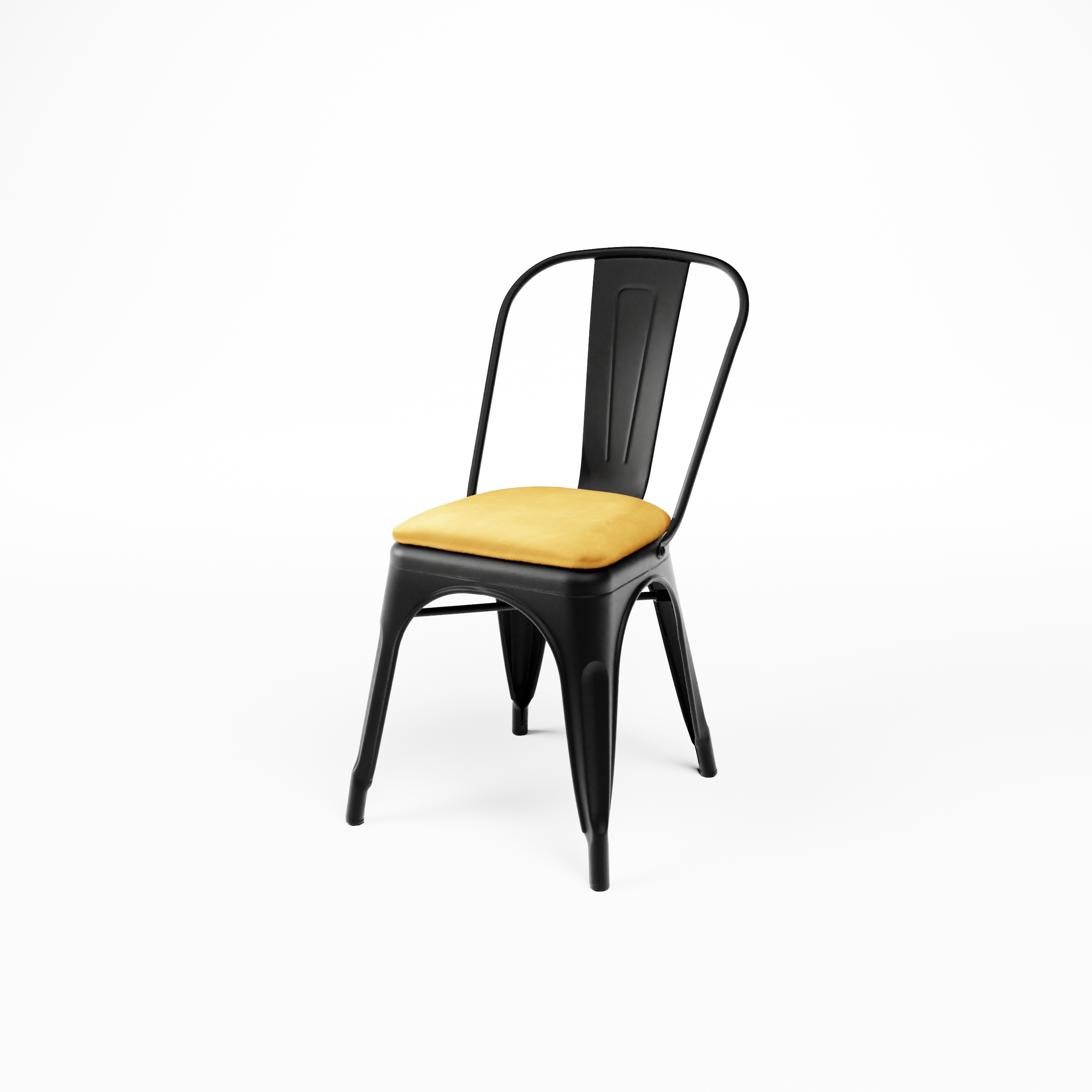 Chaise de restaurant Bistro en acier velours avec coussin d'assise Chaise de restaurant Bistro en acier velours avec coussin d'assise