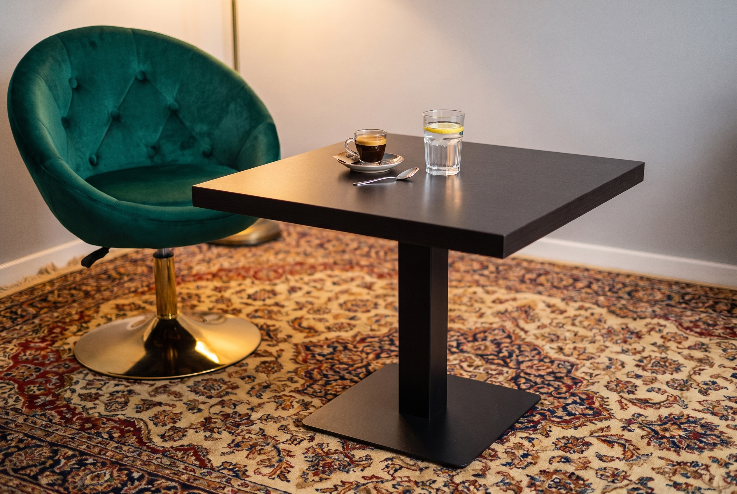 Table de salon Andora chêne 60x60cm Table de restaurant Shisha Table de bistrot