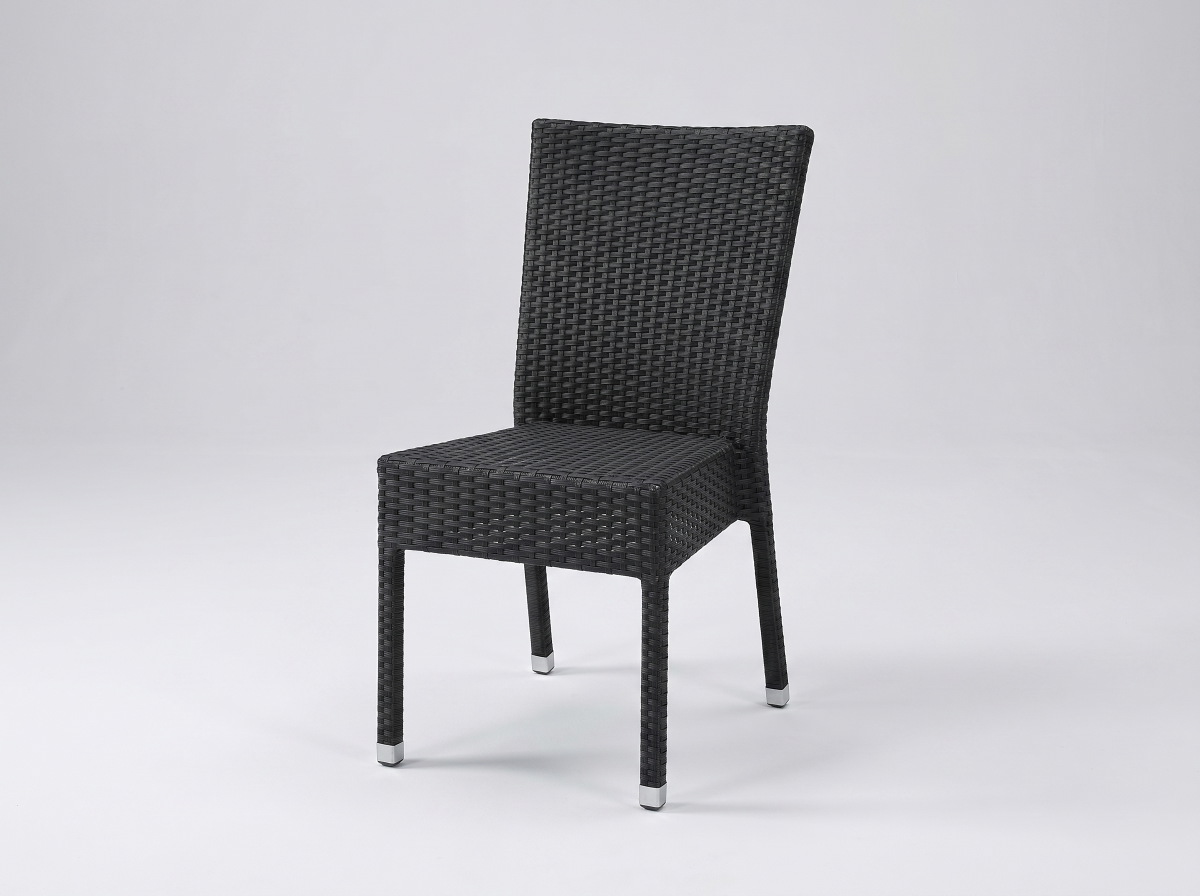 Chaise en poly rotin Verona anthracite sans accoudoirs