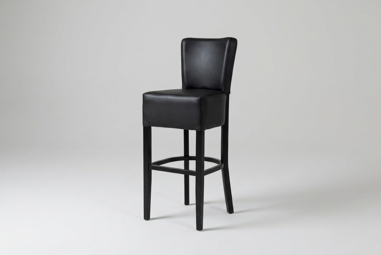 Chaise Tabouret de bar Finja marron foncé similicuir Chaises de restaurant Hôtel Bistro