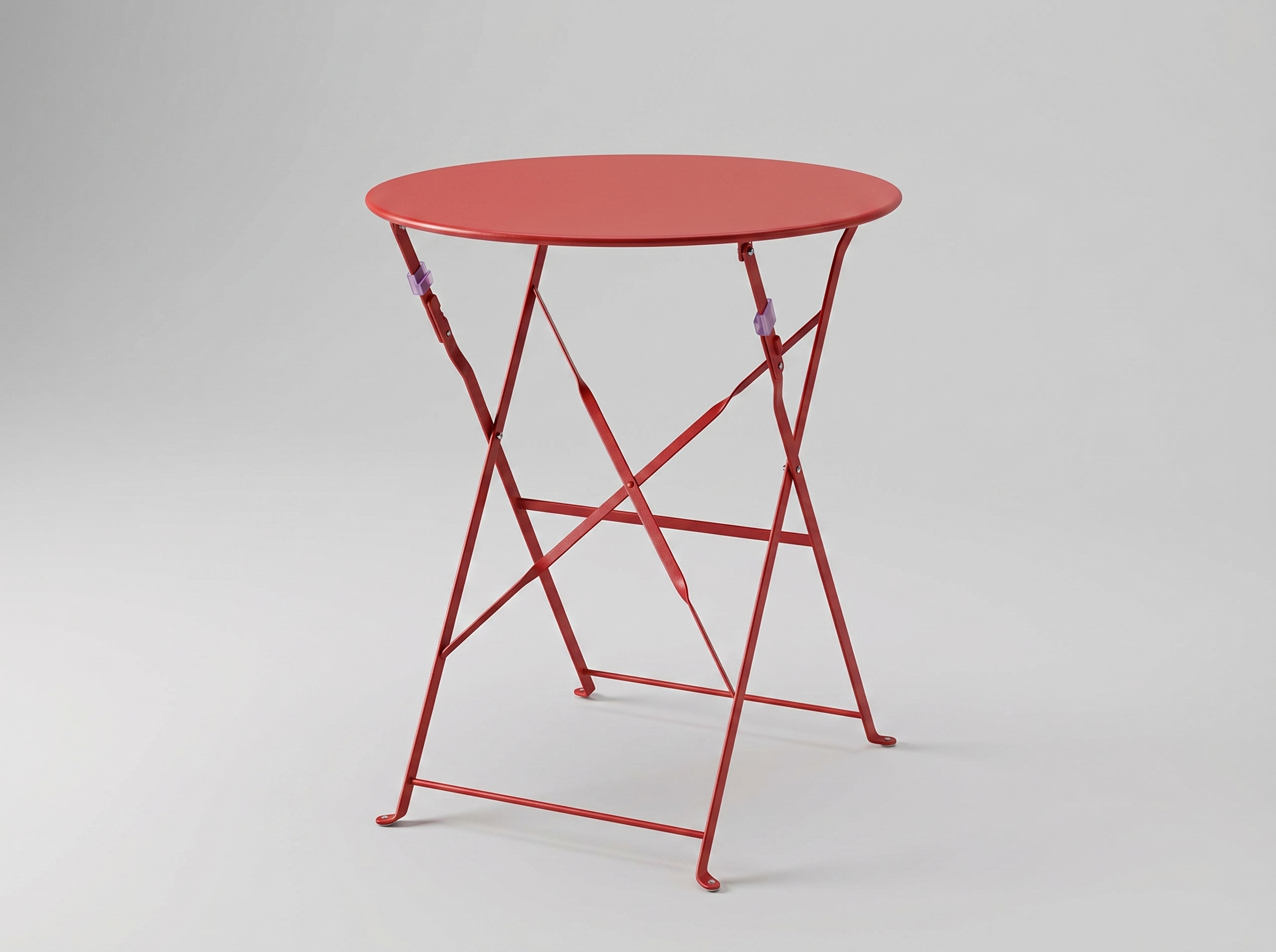 Outdoor Bistro Tisch 59,5cm Rund Rot Stahl - Geneve klappbar