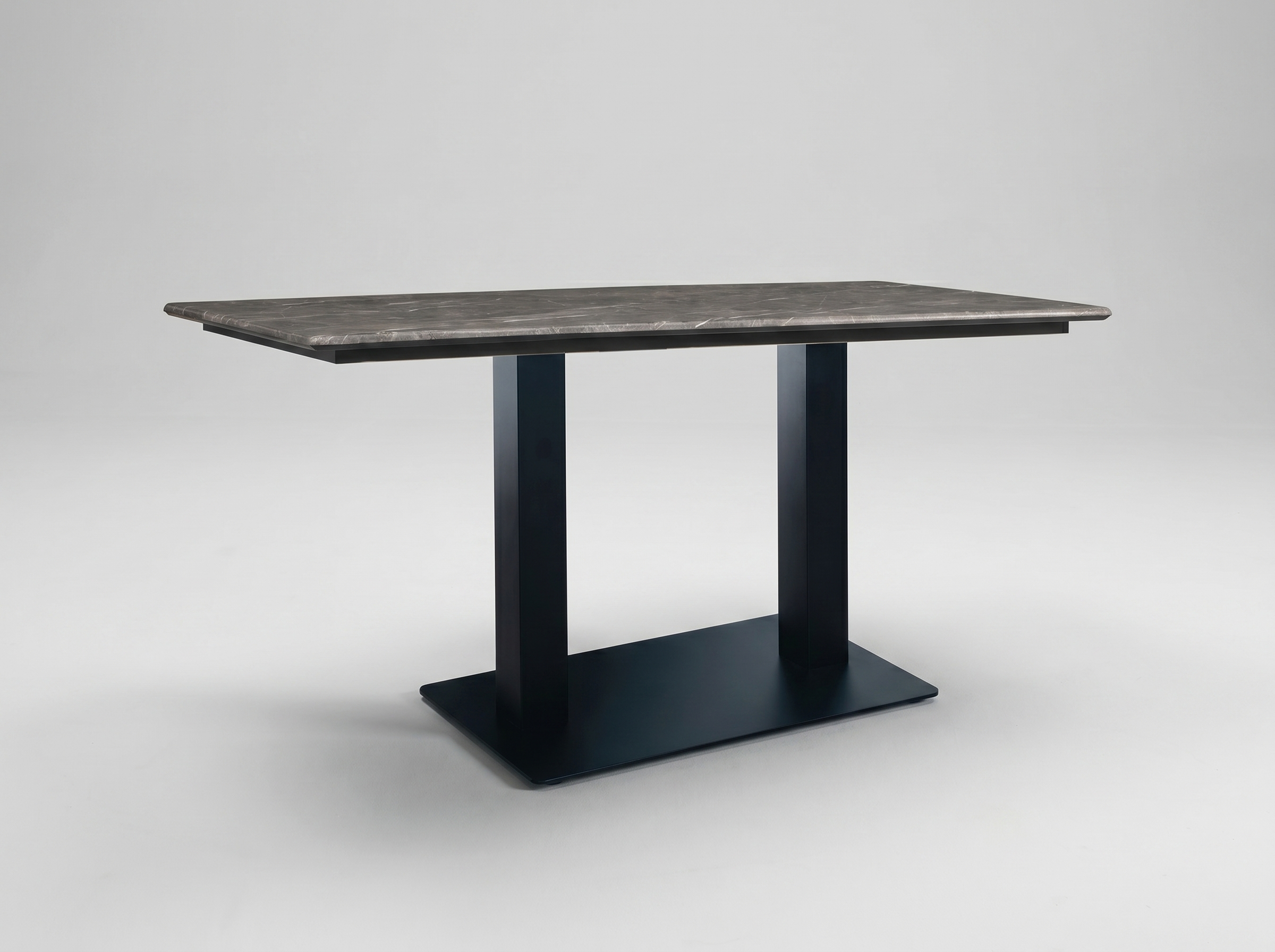 Table d'extérieur Catania 120x70cm aspect marbre gris Compact HPL Plateau de table