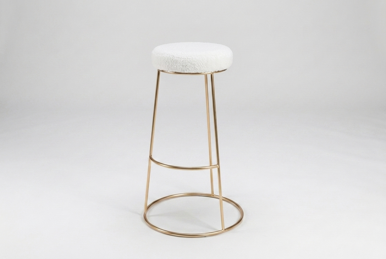 Tabouret de bar Iconic Rose Gold avec assise rembourrée