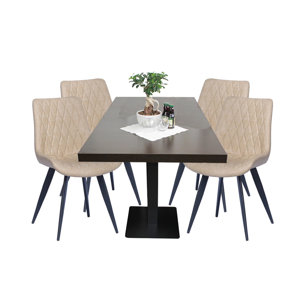 1+4 Garnitur 100x80cm Scarlet hellbeige Restaurant Stühle Hotel Bistro Tische-ING10559 1+4 Garnitur 100x80cm Scarlet hellbeige Restaurant Stühle Hotel Bistro Tische-ING10559