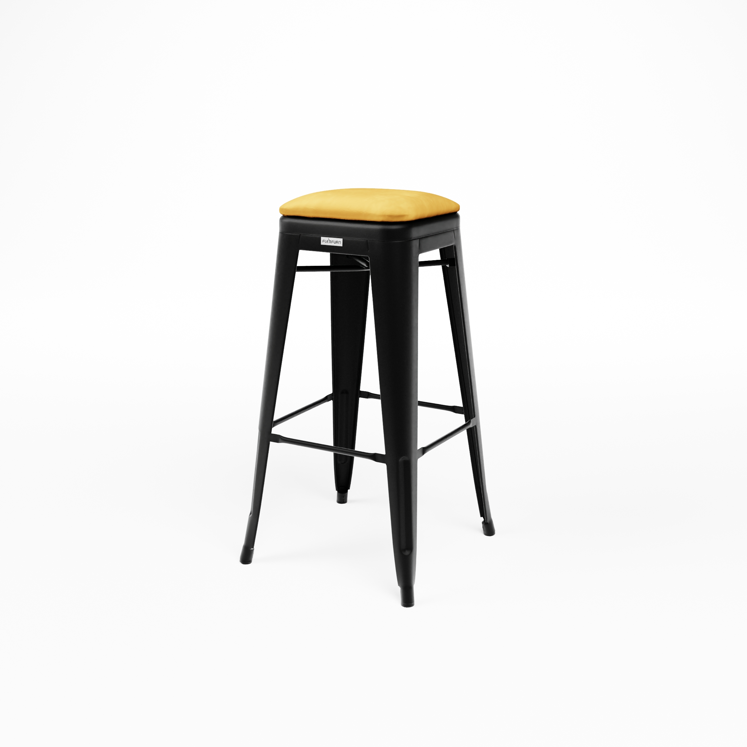 Tabouret de bar en acier velours avec assise rembourrée Tabouret de bar en acier velours avec assise rembourrée