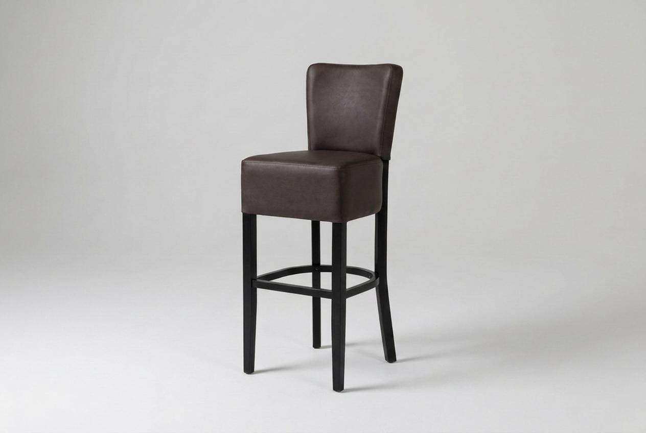 Chaise Tabouret de bar Finja marron foncé similicuir Chaises de restaurant Hôtel Bistro
