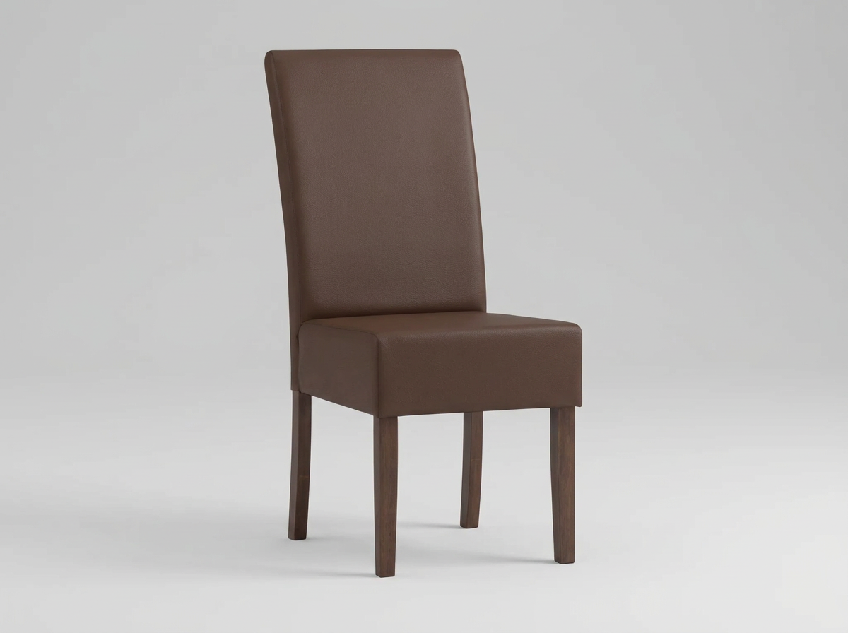 Chaise de restaurant Bistro Sofia simili cuir marron rembourré