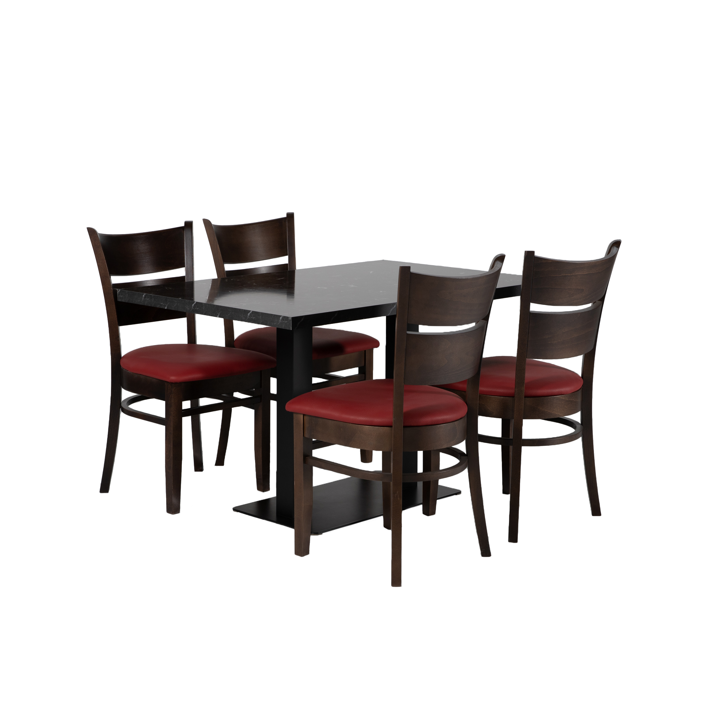 Restauranttisch Catania Schwarz Marmor Optik 120x80cm Bistrotisch Gastrotisch-ING10743