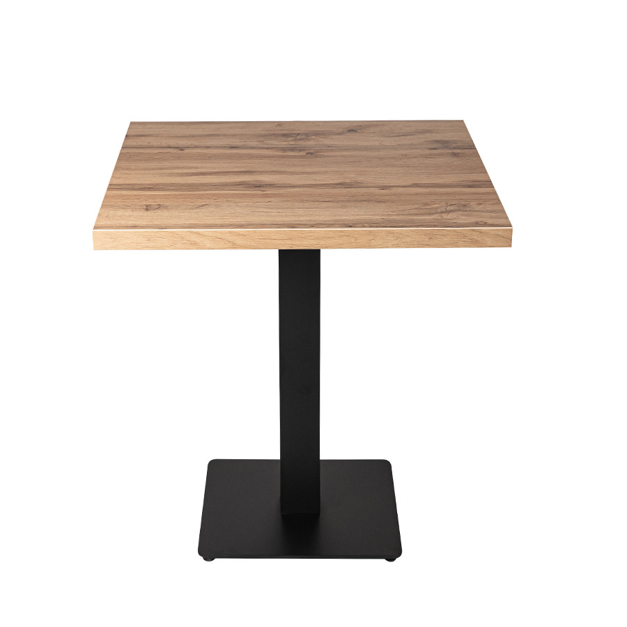 Restaurant Bistro Table 80x80cm Andora Chêne Table d'hôtes Pied de table noir