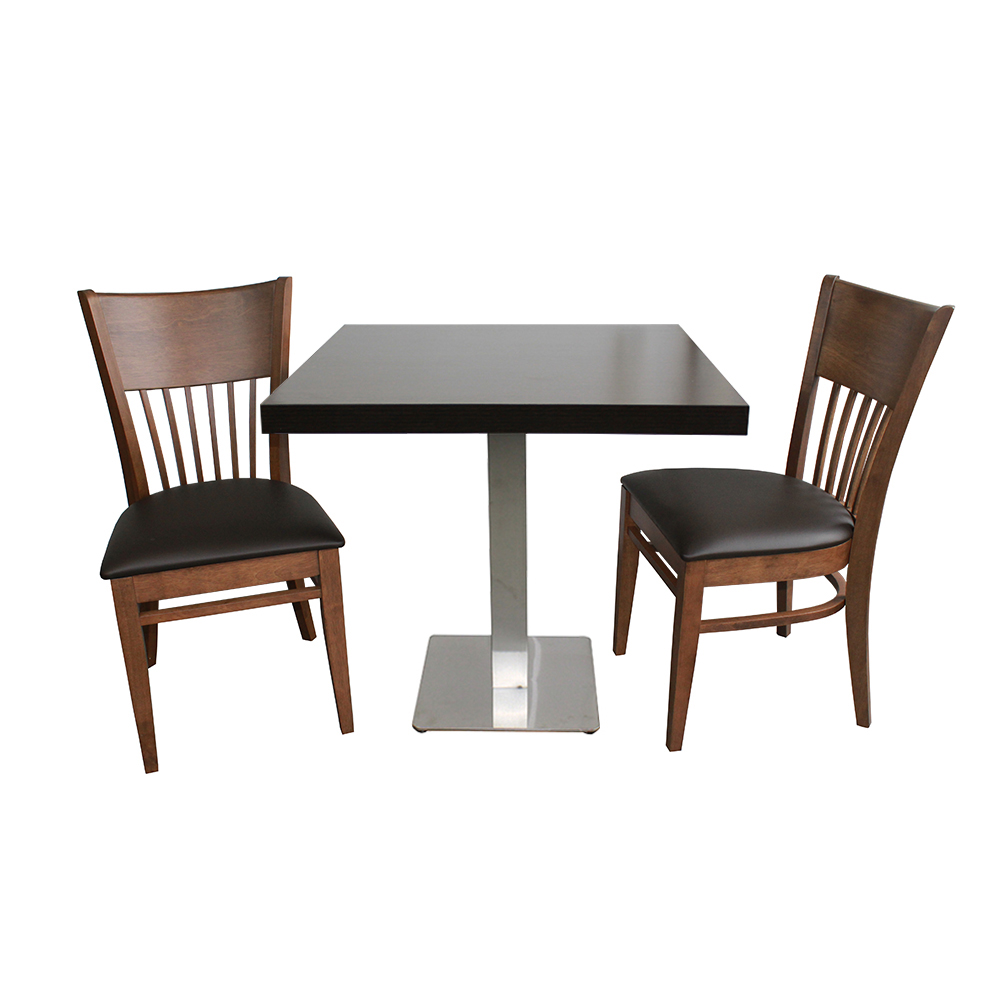 1+2 Restaurant Set 50x50cm Vera Hotel Bistro Table avec pieds de table en fonte Chaises 1+2 Restaurant Set 50x50cm Vera Hotel Bistro Table avec pieds de table en fonte Chaises