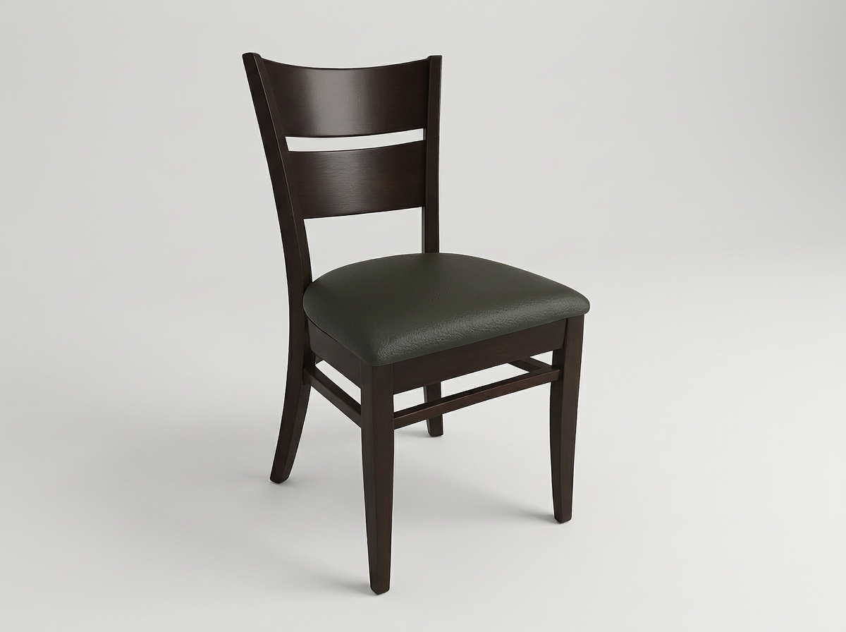 Chaise de bistrot de restaurant en bois massif Grace similicuir Bizon