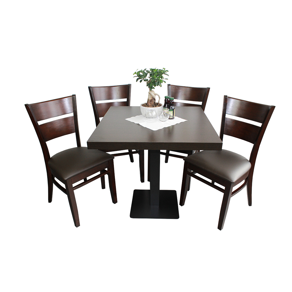 1+4 Garnitur 80x80cm Grace Braun Restaurant Stühle Hotel Bistro Tische-SW10173 1+4 Garnitur 80x80cm Grace Braun Restaurant Stühle Hotel Bistro Tische-SW10173