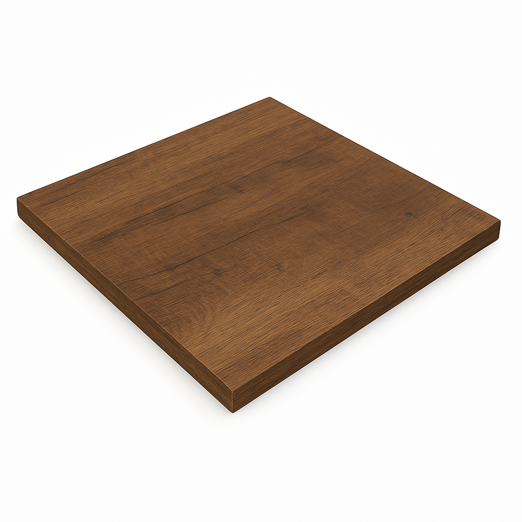 Outdoor Tischplatte 80x80cm Eiche Dunkel Holzoptik HPL Outdoor Tischplatte 80x80cm Eiche Dunkel Holzoptik HPL