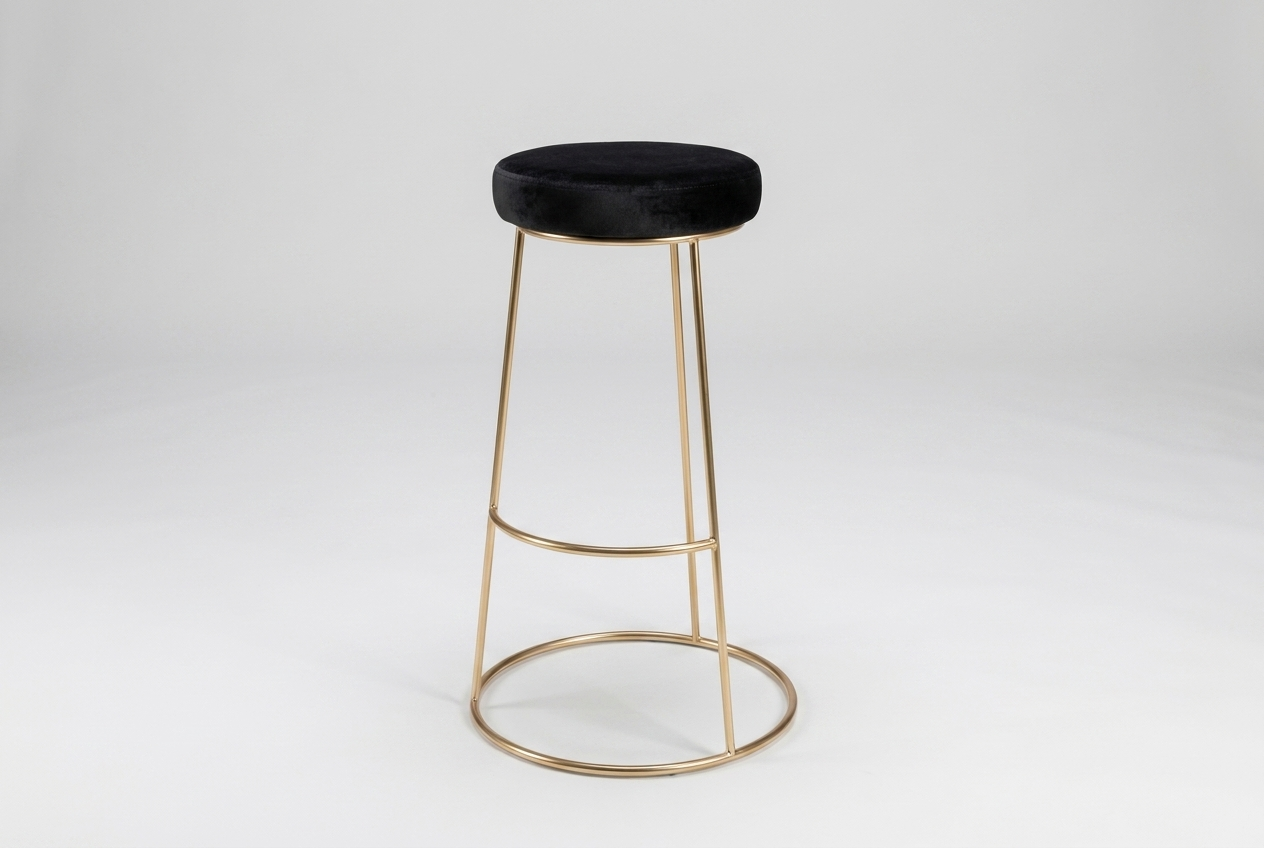 Tabouret de bar Iconic Rose Gold avec assise rembourrée
