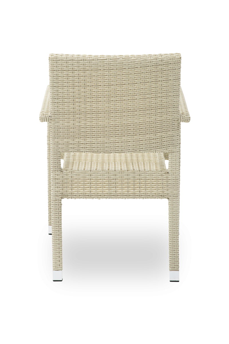 Polyrattan Stuhl Venedig Beige mit Armlehne-SW10257
