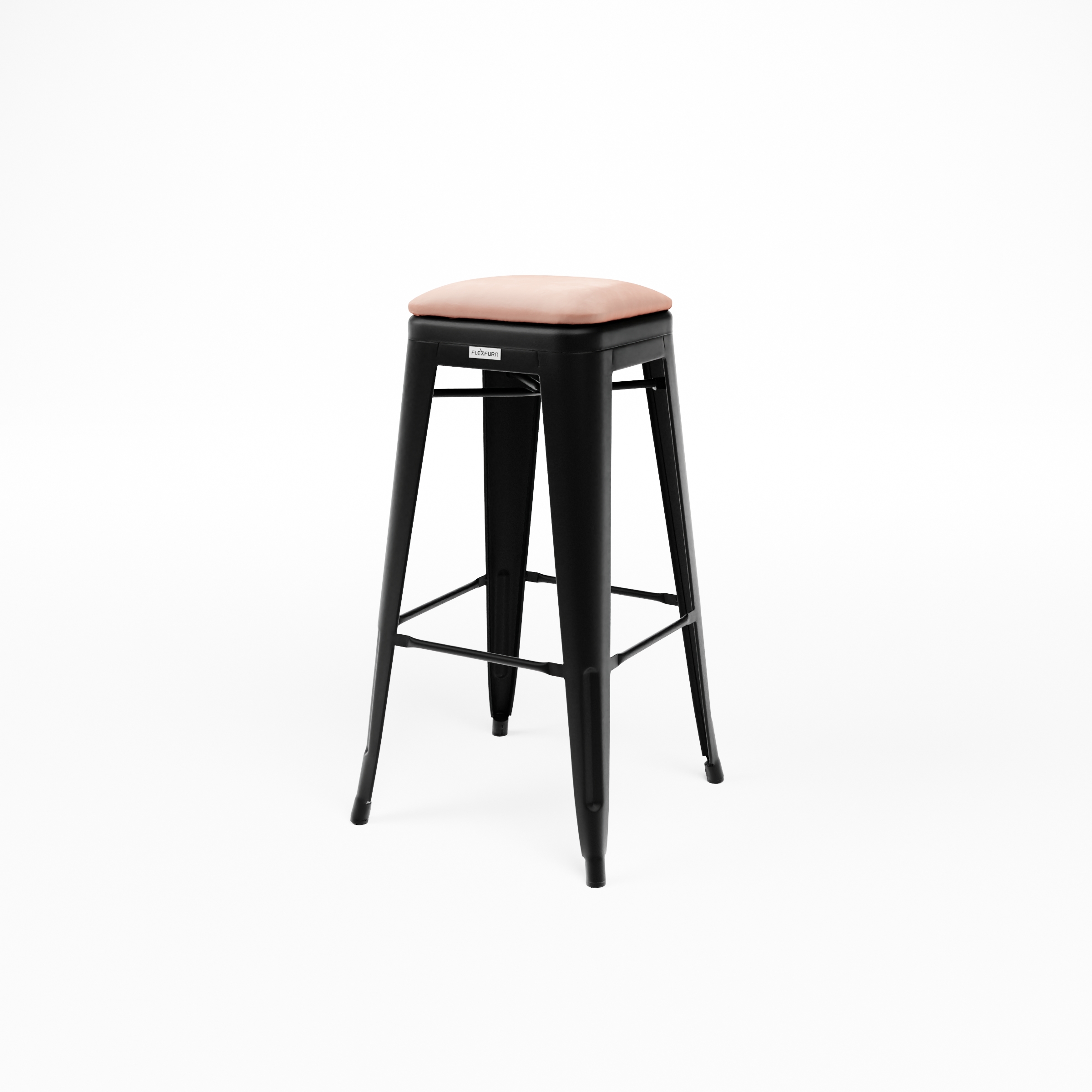 Tabouret de bar en acier velours avec assise rembourrée Tabouret de bar en acier velours avec assise rembourrée