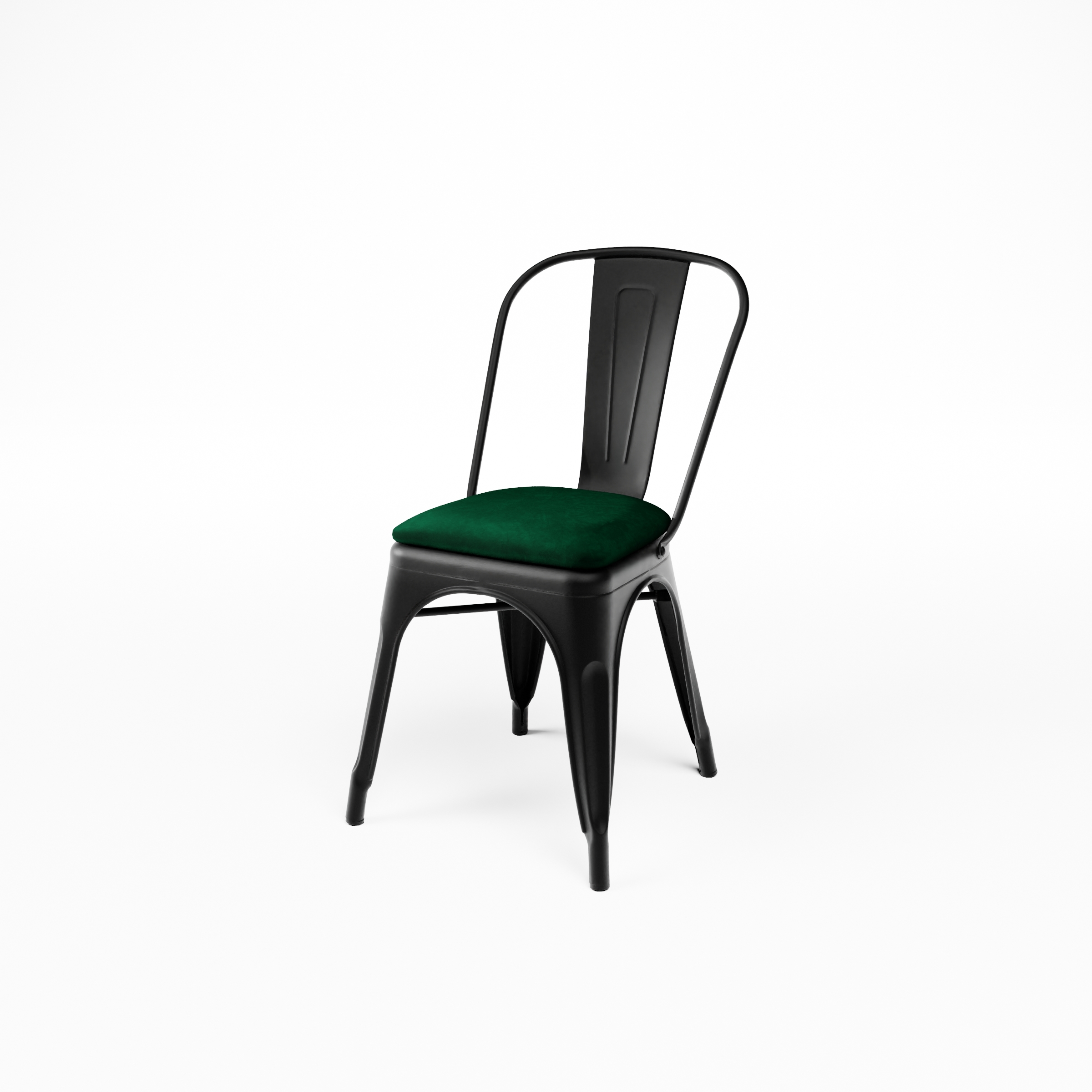 Chaise de restaurant Bistro en acier velours avec coussin d'assise Chaise de restaurant Bistro en acier velours avec coussin d'assise