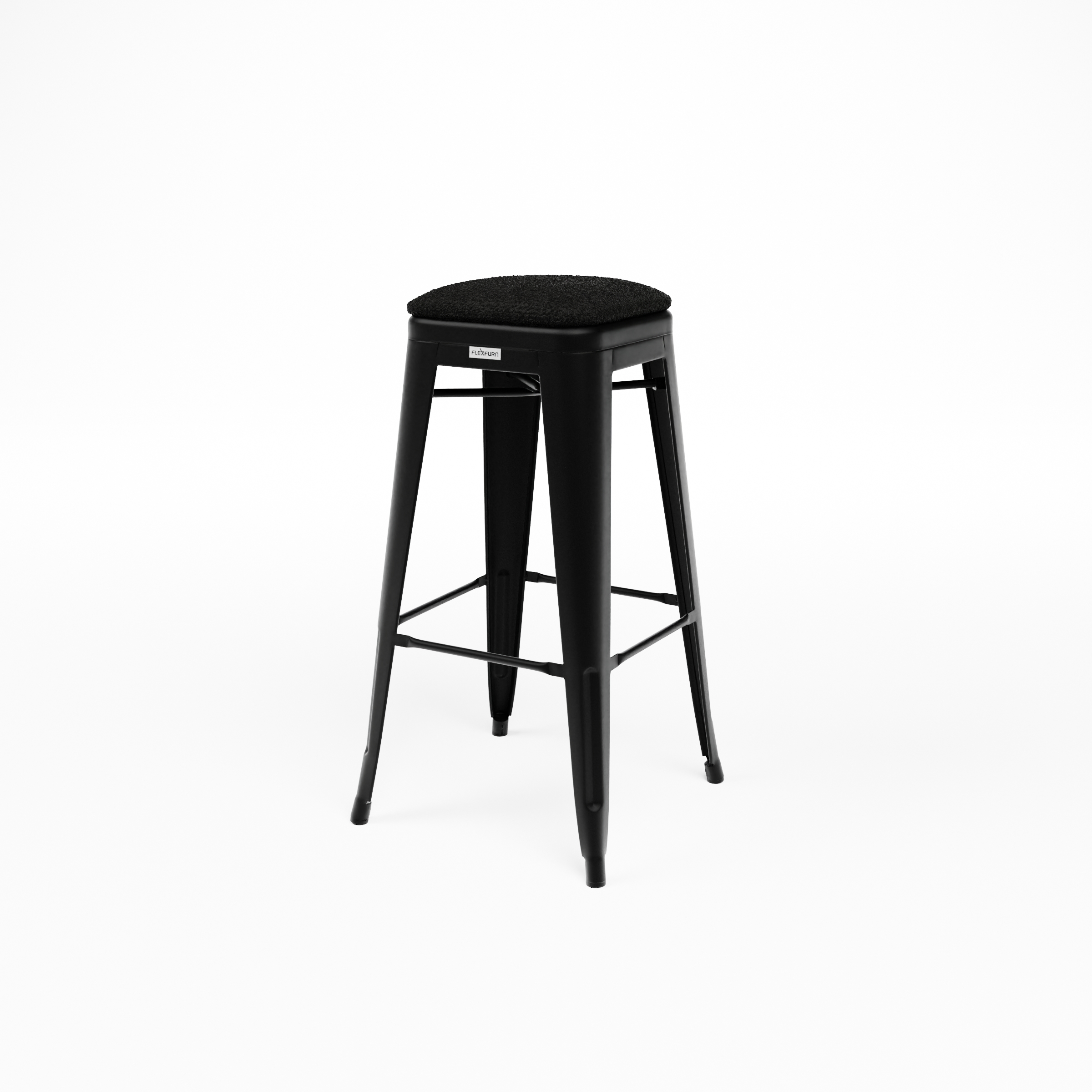 Tabouret de bar en acier velours avec assise rembourrée Tabouret de bar en acier velours avec assise rembourrée